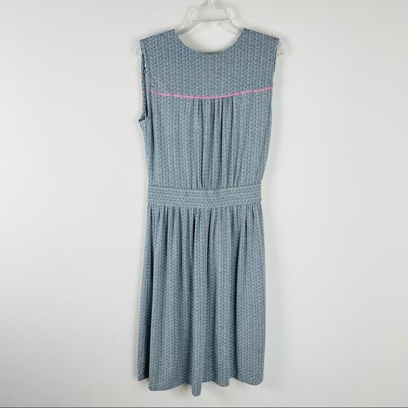 Matilda Jane grey green Slate Kate dot pink tie stretchy midi dress small - Picture 9 of 9